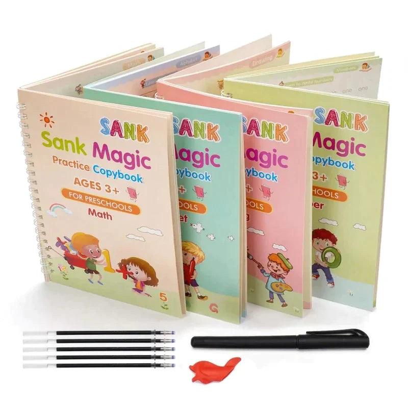 Learning Magic Book Set of 2 (8 Books+20 Refills+2 Pen+2 Grips)