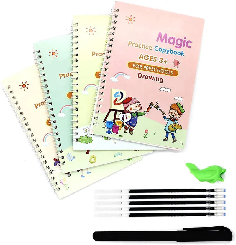 Learning Magic Book Set of 2 (8 Books+20 Refills+2 Pen+2 Grips)